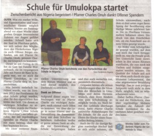 Zeitungsartikel Ruhrnachrichten vom 21.10.2013